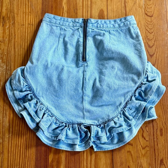 TWELVE BY‎ ONTWELFTH Jean Skirt Women's Medium Ruffled - Picture 2 of 4